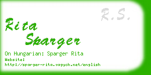 rita sparger business card